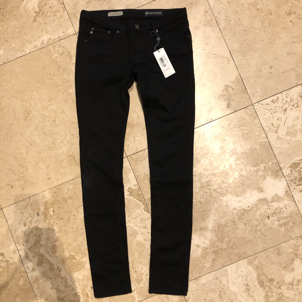 Ag Jeans The Legging Super Skinny Black Pants 26